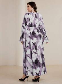 Lacomfia 大码优雅扎染长裙，春夏季节端庄气质 - 彩色 - 查看 2