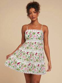 Travachic Woven Print Slip Dress Mini Dress For Women - Red - View 5