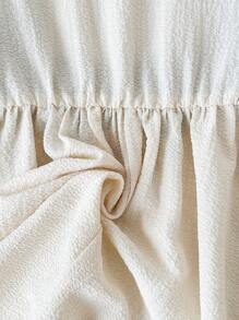 SHEIN LMoss Kids Baby Girls Cute Summer Holiday Contrast Color 2 In 1 Apricot Long Sleeve Dress Baby Vintage Dress Baby Fall Dress Winter - Khaki - View 8