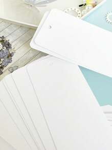 SHEIN 30Sheets/Set Kraft Paper Card Blank Black Card Business Card Message Thank You Card Writing Cards Label Bookmark Learning Cards Doodle Bookmark Ancient Style Bookmark Paper Blank Paper With Holes Hand-Painted Cards Creative DIY Material Package Student Note Handwritten Card - White - View 3