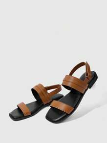 HighSole Damen Bequeme Cuccoo Kausal PU Leder weiße Pantoffeln mit quadratischem Strass Dekor, runder Zehenbereich und dicker Sohle