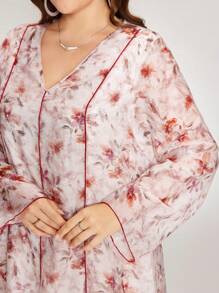 Graceveil Rochie lungă, elegantă, casual, cu imprimeu conservator, pentru femei, mărime plus, modestă - alb - Vizualizare 6
