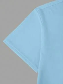 Manfinity Homme Plus Size Men 2pcs/Set Letter Graphic Round Neck Short Sleeve Casual T-Shirt And Drawstring Waist Shorts - Multicolor - View 5