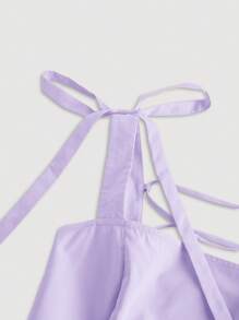 SHEIN MOD Lavender Dreamy Romantic Backless Bowknot Dress, Suitable For Dates, Parties, Holidays, Tea Parties, Birthday Occasions - Lilac Purple - View 3