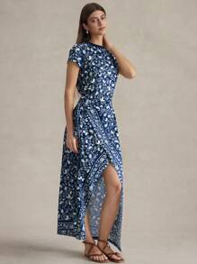 Briarwyn 女士度假风格腰果印花侧扭开衩下摆优雅连衣裙 女士度假装 海滩度假装 女士生日装 女士连衣裙 俱乐部装 女士性感夏季装 女士度假装 波西米亚风服装 女士乡村音乐会装 夏威夷装 女士狂欢装 节日装