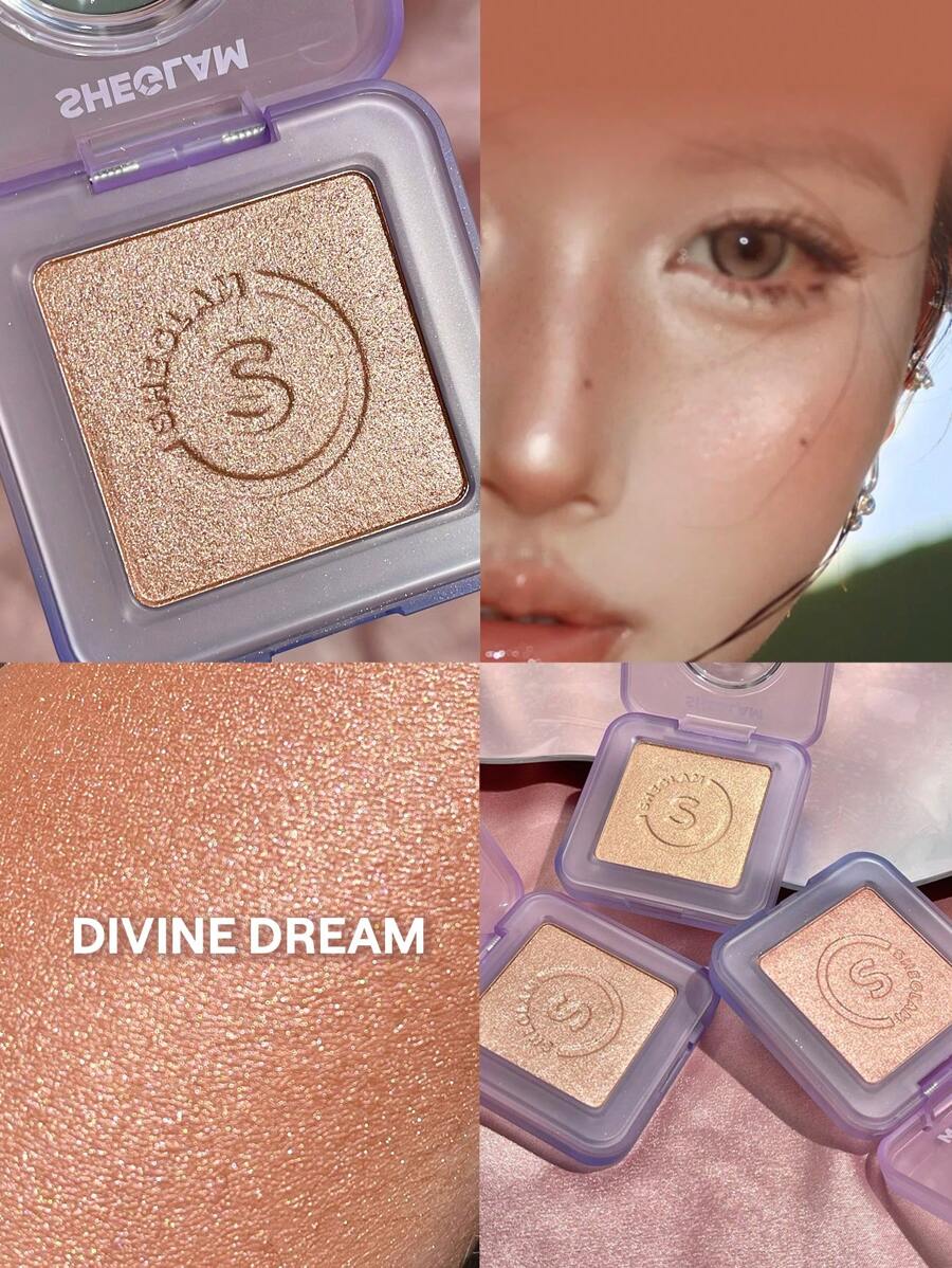 SHEGLAM Moonside Highlighter-Divine Dream 粉狀高光粉 閃光持久亮白不結塊高光粉 高光粉 品牌 美容 化妝 化妝品 適合女性與女孩 完美搭配冬季春季 Y2K 時尚 流行 生日禮物 假期 派對準備就緒 最佳顏色 - Divine Dream - 查看 1