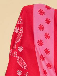 SHEIN 少女碎花宽松休闲裤