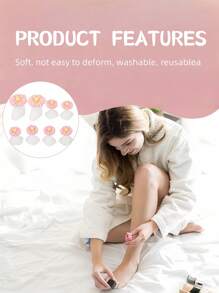 4PCS/8PCS Silicone Toe Spacers - Chrysanthemum Pearl Pedicure Tools For Beach/Camping Summer Nail Care & Pain Relief Separators