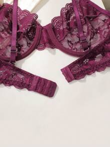 SHEIN 女士蕾丝内衣文胸三件套 - 彩色 - 查看 11