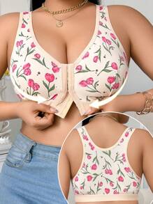 SHEIN 1 pieza Sujetador inalámbrico de talla grande con apertura frontal