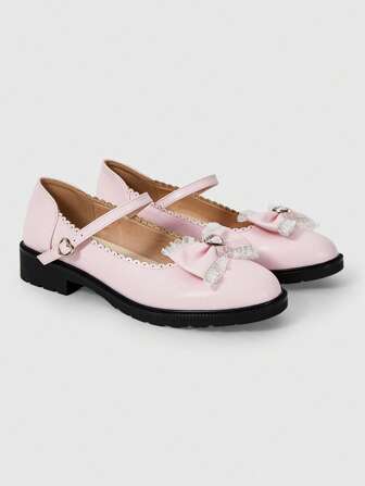 Kawaii Nuevos zapatos planos con tacón grueso para mujer, de moda, para fiestas, y sexys