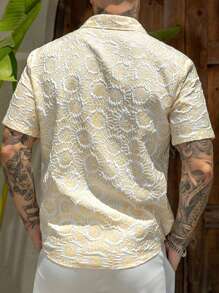 Manfinity RSRT 夏季男士花卉纹理短袖衬衫