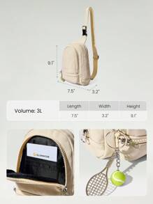 GLOWMODE 3L Weekender Waterproof Adjustable Strap Multi Storage Compartments Water Bottle Holder Sling Bag Crossbody Waist Pack Holiday Vacation Shopping Travel Getaway Daily Active Wear