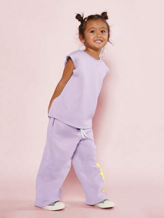 SUMWON Tenue de sport d'été pour enfants, débardeur rembourré sans manches, pantalon de jogging ample, survêtement d'entraînement, vêtements de sport de performance pour l'extérieur