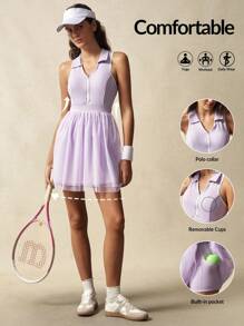 VARSIVA Women's Mesh Panel Mini Sports Dress - Multicolor - View 9