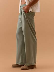 Musero Pantalones con pierna ancha y vuelta, con cintura con lazo, para primavera, verano, días festivos, vacaciones