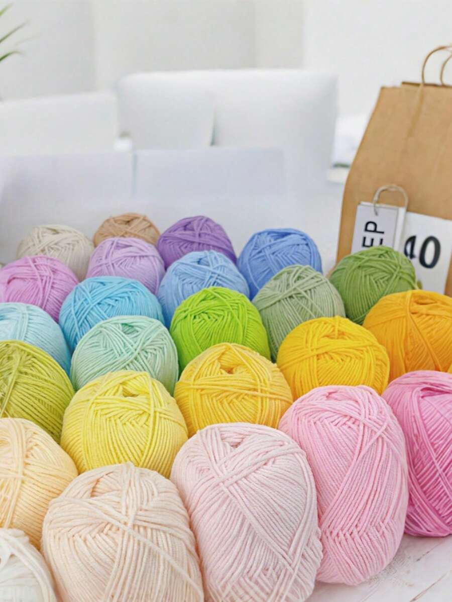1roll Premium Yarn For Crochet & Knitting - 38 Color Soft DIY Craft Threads For Blankets, Sweaters, Scarves, Non-Pilling Durable