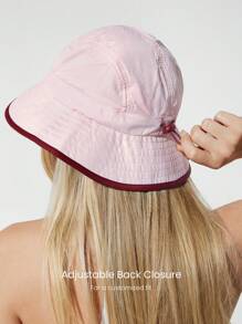 GLOWMODE Social Hour Lightweight Quick Dry Waterproof Adjustable Reflective Drawstring Bucket Hat Beach Pool Holiday Vacation Getaway Daily Active Wear - Baby Pink - View 2