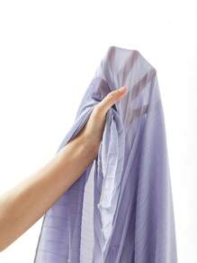 Ellevyn Falda de gasa azul de alta calidad, de corte delgado, con pliegues y cuentas, elegante y nueva, para el verano