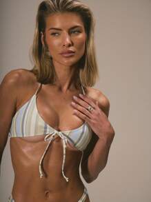 Musera Resort Stripe Front Bikini Spring Summer Gorgeous Cutesy Dainty Sexy Bikini Top Beachwear, Swimwear Graphic