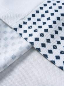 Manfinity Homme Áo thun Polo dài tay công sở thường ngày cho nam - trắng - Xem 5