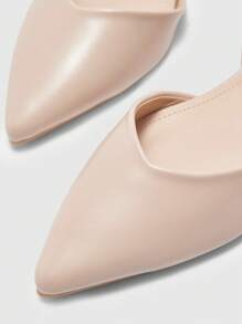CUCCOO BIZCHIC Almond-Color Pointed Toe Flat Shoes For Women - Pink - View 7