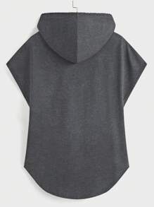 Manfinity RelaxMax Chaleco con capucha de unicolor informal con cordón para hombres