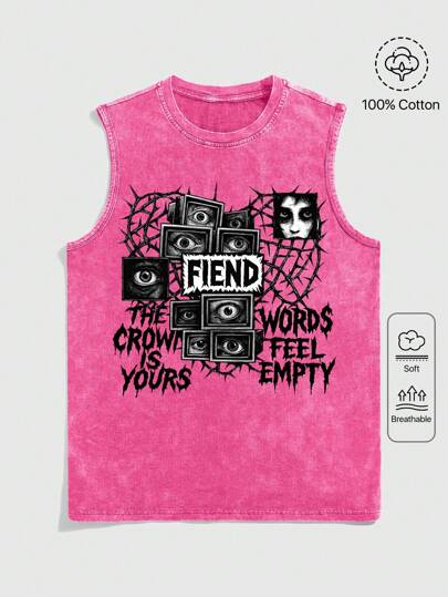 Street Life Camiseta sin mangas de verano con cuello redondo, estilo gótico, vintage, con gráfico de gafas y corazón, casual, para Halloween