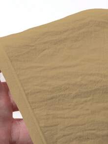 DAZY Áo cánh nữ màu trơn khoét eo ren cổ chữ V giản dị mùa hè đi nghỉ - Màu vàng - Xem 5