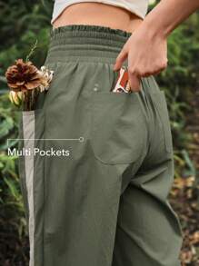 OutZeal WeatherProof Water Resistant Lightweight Wide Legs High-Waist Hiking Pants Women - Green - View 2