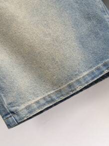 Chillumni Quần short denim giặt thường ngày cho nam mùa hè - Rửa nhẹ - Xem 7