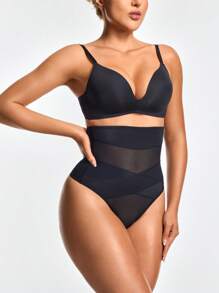 SHEIN Shape Body de mujer con Bottom moldeadora de cintura alta con parches de malla