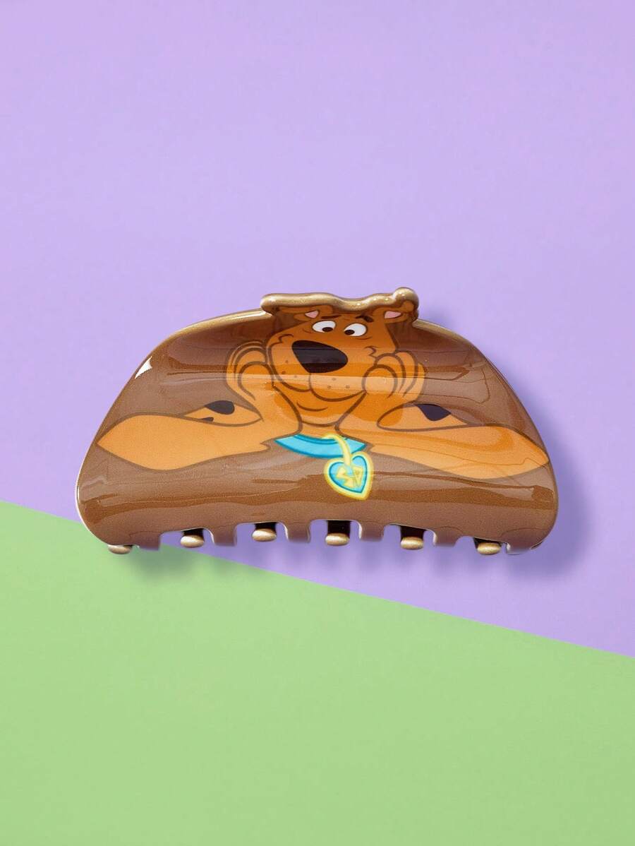 SCOOBY-DOO X SHEIN 1pc Women's Fashionable Cute Dog Paw Adjustable Hair Clip, Suitable For Everyday Wear, Hair Claws, Hair Jaw Clip, Hair Clamps, Hair Clutch, Hair Catcher Clip - Brown - View 1