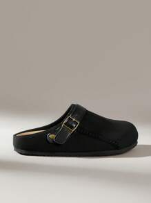 Solecia Sepatu Loafer Datar Sederhana Kasual Wanita - Hitam - View 1