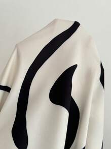 Chiquease Striped One Shoulder Top And Split Hem Skirt Set - Multicolor - View 4