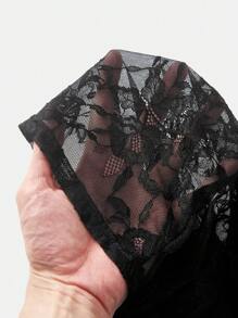 Maija 2025 New Black Floral,Summer,Elegant,Date Night Women Lace Top,Versatile Casual Blouse T-Shirt For Beach,Party,Wedding,Brunch,Music Festival - Black - View 12