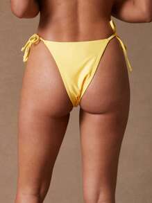 NYA SZN Slip de baie cu legături laterale, vară, plajă, vacanță tropicală, casual, zi de zi, ieșiri în oraș, stropi tropicali, galben