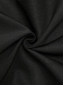 INAWLY Women's Elegant Solid Color Wide Leg Jumpsuit, Summer - Black - View 7