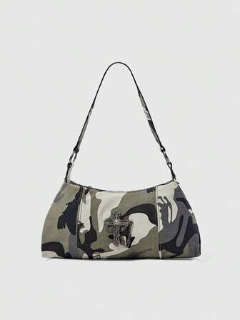 Grunge Punk Modische Camouflage-Muster Crossbody-Handtasche für Frauen