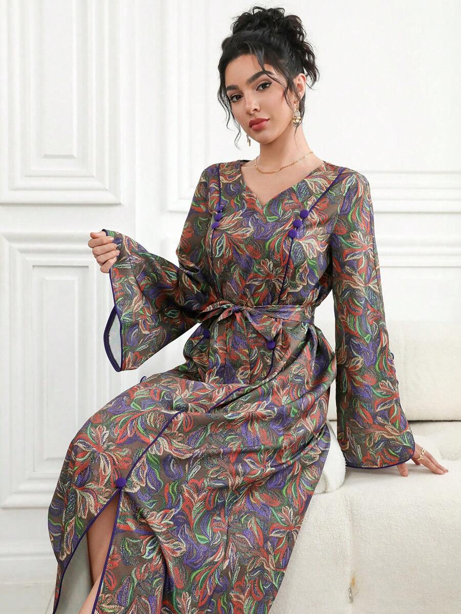 Al Najma Váy Maxi Thổ Nhĩ Kỳ dành cho nữ & Váy dài truyền thống Ả Rập - Nhiều màu - Xem 1