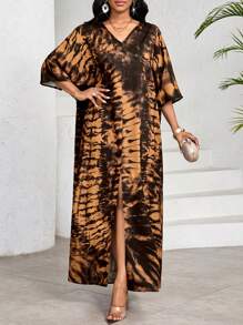 SHEIN Lady Váy dự tiệc công sở thanh lịch mùa xuân, mùa hè, mùa thu và mùa đông cho nữ năm mới - màu nâu - Xem 3