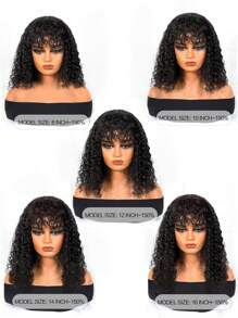Water Wave Glueless Bob Wig Human Hair Wigs With Bangs Human Hair Lace Wigs For Women SHAGGY STYLE All Ready Wig Pre Bleached Pre Plucked Pre-Cut Lace Melting 4x4 Lace Closure Glueless Wig With Front Hair 100% Human Hair CHIC BOB 9AM HAIR - SNatural - View 13