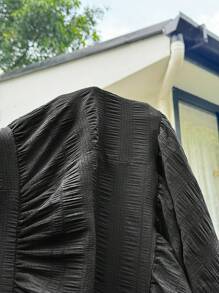 Solflare 大码女式黑色大摆下摆长裙 - 黑色 - 查看 7