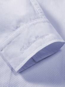 Calvornis Camisa casual versátil de unicolor para hombre - Púrpura polvoriento - Ver 6