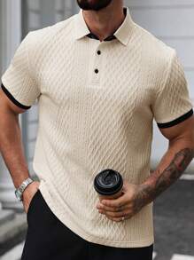 Manfinity CasualCool Camiseta tipo polo de unicolor con puntas de moda para el verano
