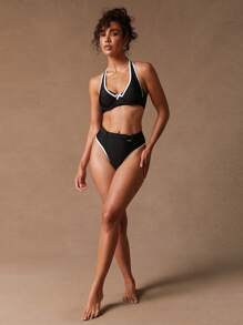 NYA SZN Swim Bikini Bottom Color Block Cheeky, Beach Poolside Casual Everyday Vacation Party Brunch Elegant Gyaru Club Going Out Sexy Concert National Tour Music Festival Summer Pastel