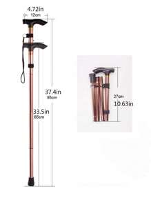 1pc Aluminum Alloy Retractable Trekking Pole, Foldable Hiking Stick With Anti-Slip Grip, Elderly Walking Belt