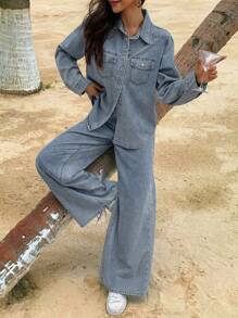 DAZY Women Denim Two Pieces Outfits,Fall Women Clothes - Medium Wash - View 8