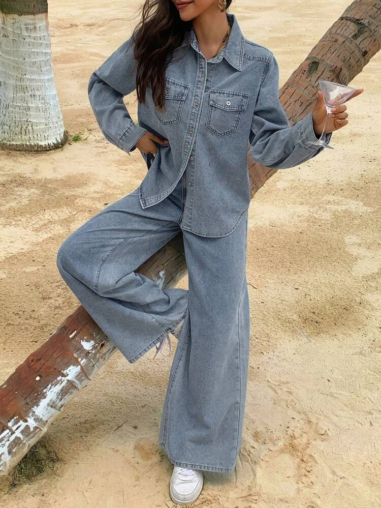 Women Denim Two Pieces Outfits,Fall Women Clothes