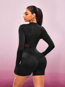 Slayform Women's Black Casual Jumpsuit, Suitable For Fitness And Sports, Summer - Black - View 2